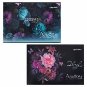 Альбом для рисования А4 32 л., скоба, обложка картон, BRAUBERG, 203х288 мм, «Цветы» (2 вида), 106697