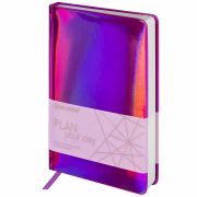 Ежедневник недатированный А5 138х213 мм BRAUBERG «Holiday» под кожу, 136 л., фиолетовый, 111671