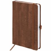 Ежедневник недатированный А5 (138x213 мм) BRAUBERG «Wood», кожзам, резинка, 136 л., коричневый, 111676
