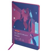 Блокнот А5 (143x210 мм), BRAUBERG VISTA «Ultraviolet», под кожу, гибкий, 80 л., 112061