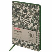 Блокнот А5 (143x210 мм), BRAUBERG VISTA «Military», под кожу, гибкий, 80 л., 112085
