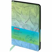 Блокнот МАЛЫЙ ФОРМАТ (100х150 мм) А6, BRAUBERG VISTA «Monstera», под кожу, гибкий, тиснение фольга, 80 л., 112093