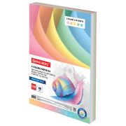 Бумага цветная BRAUBERG, А4, 80 г/м2, 250 л. (5 цветов х 50 листов), пастель, для офисной техники, 112463