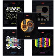 Тетрадь А5 48 л. HATBER скоба, клетка, выборочный лак, «Креатив» (5 видов в спайке), 48Т5вмВ1