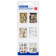 Закладки для книг МАГНИТНЫЕ, «LETTERS», набор 6 шт., 35x25 мм, BRAUBERG, 113166