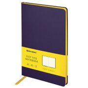 Блокнот А5 (148x218 мм), BRAUBERG «Metropolis Mix», под кожу, 80 л., в точку, сиреневый, 113315