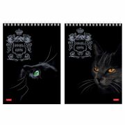 Блокнот А5 146х215 мм, 80 л., гребень, клетка, ламинация, 3D фольга, HATBER, «Royal Cats», 80Б5лофВ1гр