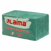 Салфетки бумажные 400 шт., 24х24 см, «Big Pack», зелёные, 100% целлюлоза, LAIMA, 114728