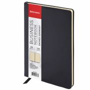 Блокнот БОЛЬШОЙ ФОРМАТ (200х252 мм) В5, BRAUBERG «Income», кожзам, 128 л., клетка, черный, 125204