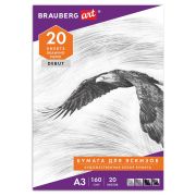 Папка для рисования БОЛЬШОГО ФОРМАТА А3, 20 л., 160 г/м2, BRAUBERG, 297х420 мм, «Орел», 125228