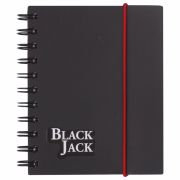 Блокнот МАЛЫЙ ФОРМАТ А6 105х148 мм, 150 л., гребень, пластик, клетка, BRAUBERG, «Black Jack», 125388