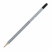 Карандаш чернографитный FABER-CASTELL, 1 шт., «Grip 2001», HB, трехгранный, с ластиком, 117200