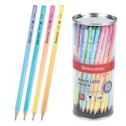 Карандаш чернографитный BRAUBERG «SOFT PASTEL», 1 шт., HB, корпус ассорти, 181768
