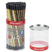 Карандаш чернографитный BRAUBERG «WORDS», 1 шт., HB, с ластиком, корпус ассорти, 181771