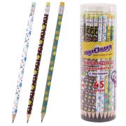 Карандаш чернографитный ЮНЛАНДИЯ «МОНСТРИКИ», 1 шт., HB, с ластиком, корпус ассорти, 181782