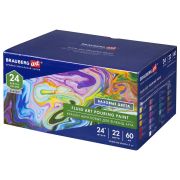Краски акриловые для техники «Флюид Арт» (POURING PAINT), НАБОР 22 цвета, 24 штуки по 60 мл, BRAUBERG ART, 192237