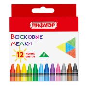 Восковые мелки ПИФАГОР «СОЛНЫШКО», НАБОР 12 цветов, 227279