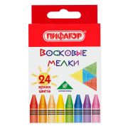 Восковые мелки ПИФАГОР «СОЛНЫШКО», НАБОР 24 цвета, 227281