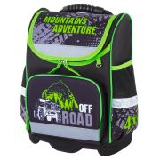 Ранец ЮНЛАНДИЯ WISE, 1 отделение, 3 кармана, устойчивое дно, «Offroad», 37х29х15 см, 228814