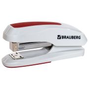 Степлер №24/6, 26/6 BRAUBERG «Extra», до 30 листов, серо-красный, 229088