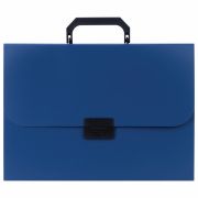 Портфель пластиковый STAFF А4 (330х235х36 мм), 7 отделений, индексные ярлыки, синий, 229242