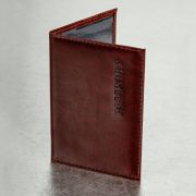 Обложка для паспорта экокожа, мягкая вставка изолон, «PASSPORT», коричневая, STAFF Profit, 237184