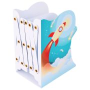 Подставка-держатель для книг и учебников фигурная BRAUBERG KIDS «Cosmo» раздвижная, металлическая, 238068