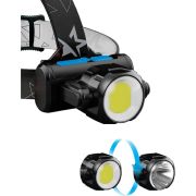 Фонарь налобный аккумуляторный КОСМОС, 5 Вт, COB, Li-ion, 3 режима, заряд от USB, KOCH5WLi-On