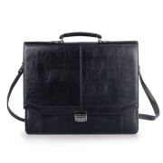 Портфель «Бизнес», 41х34х10 см, искусственная кожа, 3 отделения, замок с ключом, черный, 309