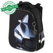 Ранец BRAUBERG PREMIUM, 2 отделения, с брелком, «Fast car», 38х29х16 см, 270600