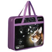 Папка на молнии с ручками BRAUBERG А4, 1 отделение, пластик, 80 мм, «Dream cat», 270868