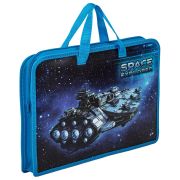 Папка на молнии с ручками ЮНЛАНДИЯ А4, 1 отделение, пластик, ширина 45 мм, «Space explorer», 270949