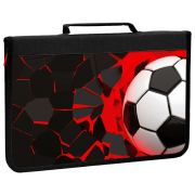 Папка на молнии BRAUBERG А4 с ручкой, с органайзером, 1 отделение, «Black football», 270992