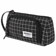 Пенал-косметичка BRAUBERG с ручкой, 1 откидная планка, полиэстер, 22x10х8 см, «Checkered black», 271559