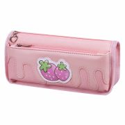 Пенал мягкий ЮНЛАНДИЯ, 2 отделения, полиэстер, «Strawberry shortcake», розовый, 21х9х6 см, 271577