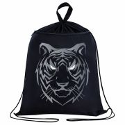 Мешок для обуви BRAUBERG, с петлёй, карман на молнии, 47х37 см, «Tiger», 271610