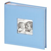 Фотоальбом BRAUBERG «Cute Baby» на 200 фото 10х15 см, под кожу, бумажные страницы, бокс, синий, 391142