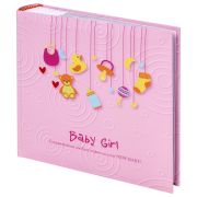 Фотоальбом BRAUBERG «Baby Girl» на 200 фото 10х15 см, твердая обложка, бумажные страницы, бокс, розовый, 391143