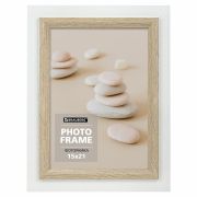 Рамка 15х21 см небьющаяся, багет 35 мм, МДФ, BRAUBERG «Esquire», белая/капучино, 391255