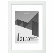 Рамка 21х30 см с паспарту 15х21 см небьющаяся, багет 20 мм пластик, BRAUBERG «New Age», белая, 391276