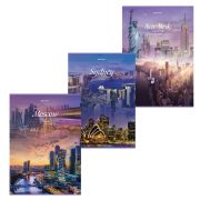 Тетрадь А4, 80 л., BRAUBERG, скоба, клетка, обложка картон, «City», 404045