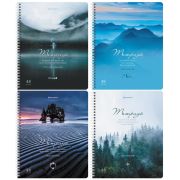 Тетрадь А5 48 л. BRAUBERG, гребень, клетка, обложка картон, «Nature» (микс в спайке), 404340