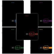 Тетрадь А5, 48 л., BRAUBERG, скоба, клетка, глянцевый лак, «Dark» (микс в спайке), 404350