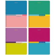 Тетрадь А5 80 л. BRAUBERG, гребень, клетка, обложка картон, «Color» (микс в спайке), 404413