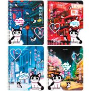 Тетрадь А5 80 л. BRAUBERG, гребень, клетка, обложка картон, «Anime Cats» (микс в спайке), 404415
