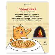 Тетрадь предметная «КОТ-ЭНТУЗИАСТ» 48 л., TWIN-лак, ГЕОМЕТРИЯ, клетка, подсказ, BRAUBERG, 404561