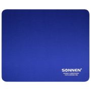 Коврик для мыши SONNEN «BLUE», резина + ткань, 220х180х3 мм, 513308