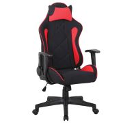 Кресло компьютерное BRABIX «GT Racer GM-101», подушка, ткань, черное/красное, 531820