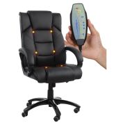 Кресло офисное BRABIX «Bliss MS-004», 6 массажных модулей, экокожа, черное, 532522
