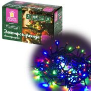 Электрогирлянда-нить комнатная «Стандарт» 5 м, 100 LED, мультицветная, 220 V, контроллер, ЗОЛОТАЯ СКАЗКА, 591099
